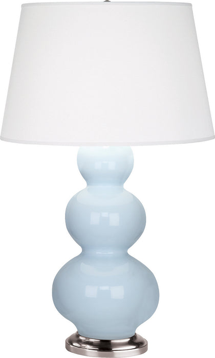 Robert Abbey (361X) Triple Gourd Table Lamp with Pearl Dupioni Fabric Shade