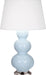 Robert Abbey (361X) Triple Gourd Table Lamp with Pearl Dupioni Fabric Shade