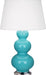 Robert Abbey (362X) Triple Gourd Table Lamp with Pearl Dupioni Fabric Shade