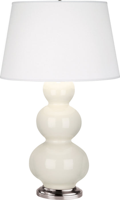 Robert Abbey (364X) Triple Gourd Table Lamp with Pearl Dupioni Fabric Shade