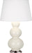 Robert Abbey (364X) Triple Gourd Table Lamp with Pearl Dupioni Fabric Shade