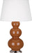 Robert Abbey (365X) Triple Gourd Table Lamp with Pearl Dupioni Fabric Shade