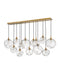 Skye Thirteen Light Linear Chandelier in Heritage Brass