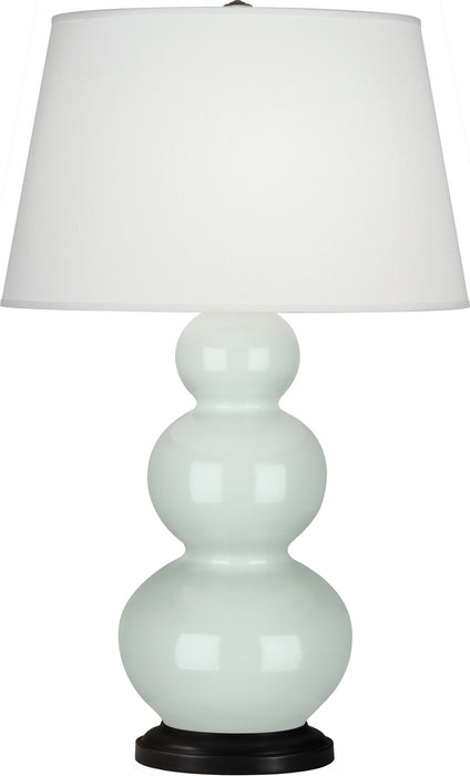 Robert Abbey (370X) Triple Gourd Table Lamp with Pearl Dupioni Fabric Shade