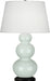 Robert Abbey (370X) Triple Gourd Table Lamp with Pearl Dupioni Fabric Shade