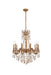 Rosalia 10-Light Chandelier in French Gold with Golden Teak (Smoky) Royal Cut Crystal