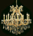 Maria Theresa 9-Light Chandelier in Gold with Golden Teak (Smoky) Royal Cut Crystal