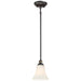 Shadowglen 1-Light Mini-Pendant in Lathan Bronze with Gold Highli & Etched White Glass - Lamps Expo