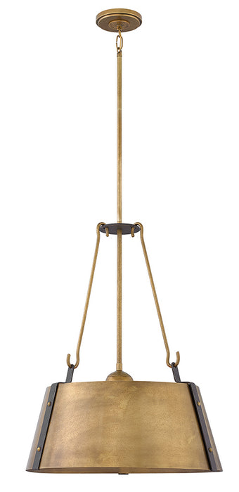 Cartwright Large Drum Pendant in Rustic Brass