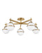 Hollis Extra Large Semi-Flush Mount in Heritage Brass