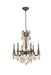 Rosalia 6-Light Chandelier in Pewter with Golden Teak (Smoky) Royal Cut Crystal