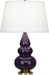 Robert Abbey (378X) Small Triple Gourd Accent Lamp with Pearl Dupioni Fabric Shade