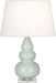 Robert Abbey (A258X) Small Triple Gourd Accent Lamp with Pearl Dupioni Fabric Shade