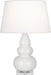 Robert Abbey (A281X) Small Triple Gourd Accent Lamp with Pearl Dupioni Fabric Shade