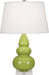 Robert Abbey (A283X) Small Triple Gourd Accent Lamp with Pearl Dupioni Fabric Shade