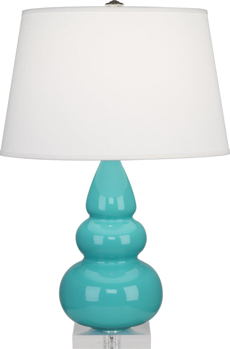 Robert Abbey (A292X) Small Triple Gourd Accent Lamp with Pearl Dupioni Fabric Shade