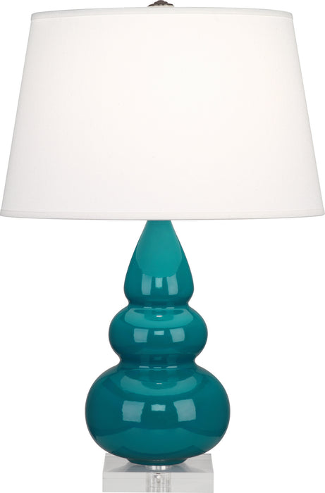 Robert Abbey (A293X) Small Triple Gourd Accent Lamp with Pearl Dupioni Fabric Shade