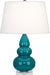 Robert Abbey (A293X) Small Triple Gourd Accent Lamp with Pearl Dupioni Fabric Shade