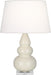 Robert Abbey (A294X) Small Triple Gourd Accent Lamp with Pearl Dupioni Fabric Shade