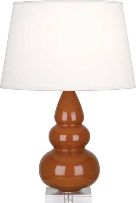 Robert Abbey (A295X) Small Triple Gourd Accent Lamp with Pearl Dupioni Fabric Shade