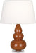 Robert Abbey (A295X) Small Triple Gourd Accent Lamp with Pearl Dupioni Fabric Shade