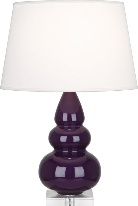 Robert Abbey (A380X) Small Triple Gourd Accent Lamp with Pearl Dupioni Fabric Shade