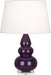 Robert Abbey (A380X) Small Triple Gourd Accent Lamp with Pearl Dupioni Fabric Shade