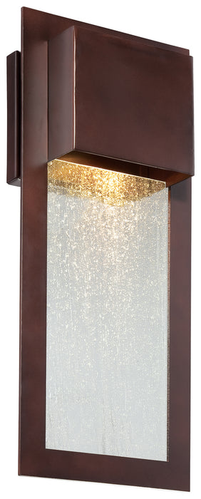 Westgate 1-Light Outdoor Wall Mount in Alder Bronze & Seedy Glass