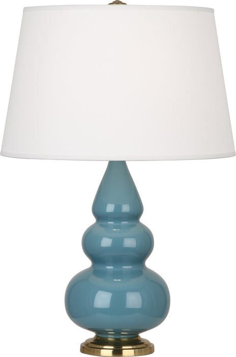 Robert Abbey (OB30X) Small Triple Gourd Accent Lamp with Pearl Dupioni Fabric Shade