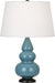 Robert Abbey (OB31X) Small Triple Gourd Accent Lamp with Pearl Dupioni Fabric Shade