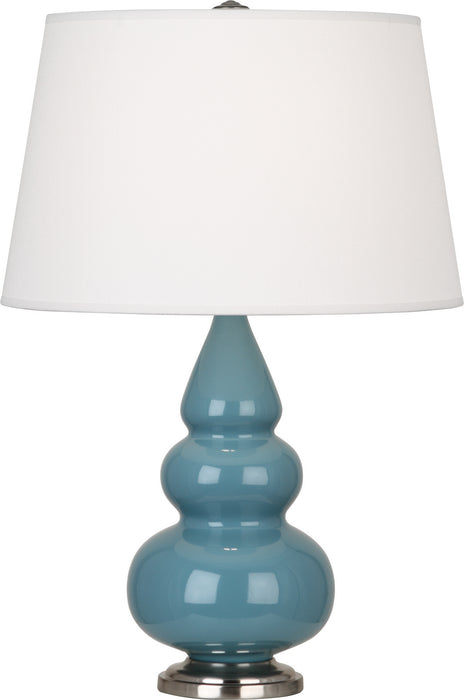 Robert Abbey (OB32X) Small Triple Gourd Accent Lamp with Pearl Dupioni Fabric Shade