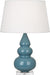 Robert Abbey (OB33X) Small Triple Gourd Accent Lamp with Pearl Dupioni Fabric Shade