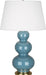 Robert Abbey (OB40X) Triple Gourd Table Lamp with Pearl Dupioni Fabric Shade