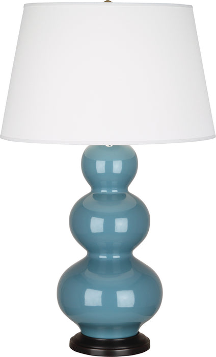 Robert Abbey (OB41X) Triple Gourd Table Lamp with Pearl Dupioni Fabric Shade