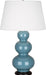 Robert Abbey (OB41X) Triple Gourd Table Lamp with Pearl Dupioni Fabric Shade