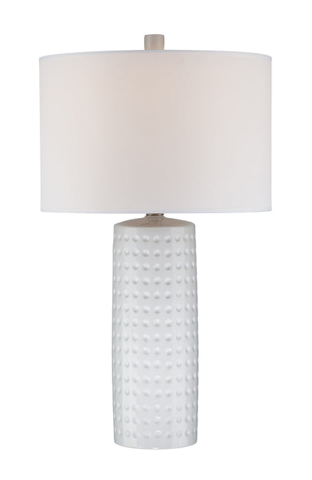 Diandra Table Lamp in White Ceramic Body with White Fabric Shade, E27 A 100W