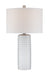 Diandra Table Lamp in White Ceramic Body with White Fabric Shade, E27 A 100W