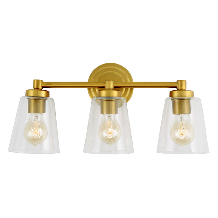 Larchmont 3-Light Vanity in Satin Brass