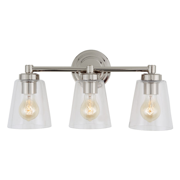 Larchmont 3-Light Vanity in Polished Nickel