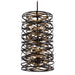 Vortic Flow Pendant in Dark Bronze with Mosaic Gold Interior - Lamps Expo