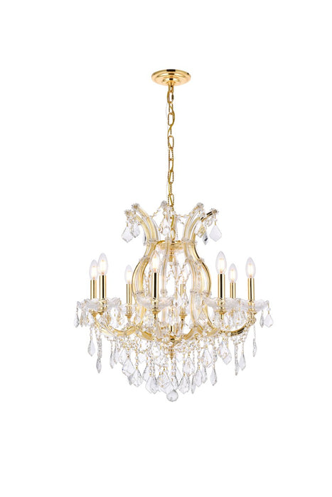 Maria Theresa 9-Light Chandelier in Gold with Clear Royal Cut Crystal