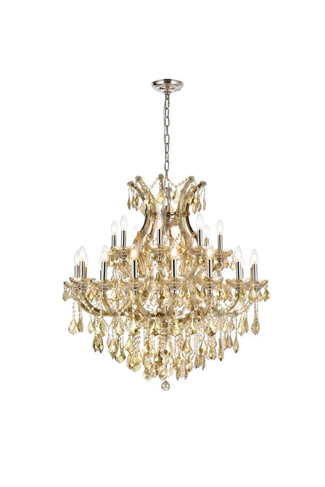 Maria Theresa 24-Light Chandelier in Golden Teak with Golden Teak (Smoky) Royal Cut Crystal