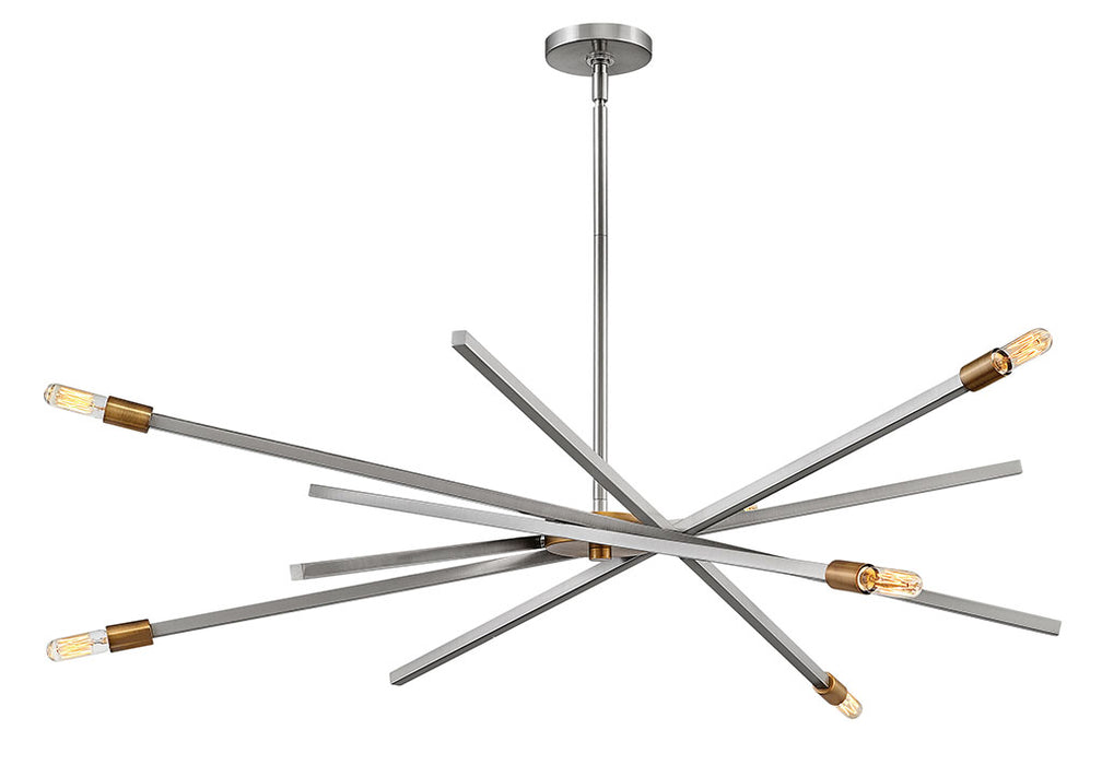 Archer Large Single Tier Chandelier in Brushed Nickel