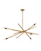 Archer Large Single Tier Chandelier in Heritage Brass