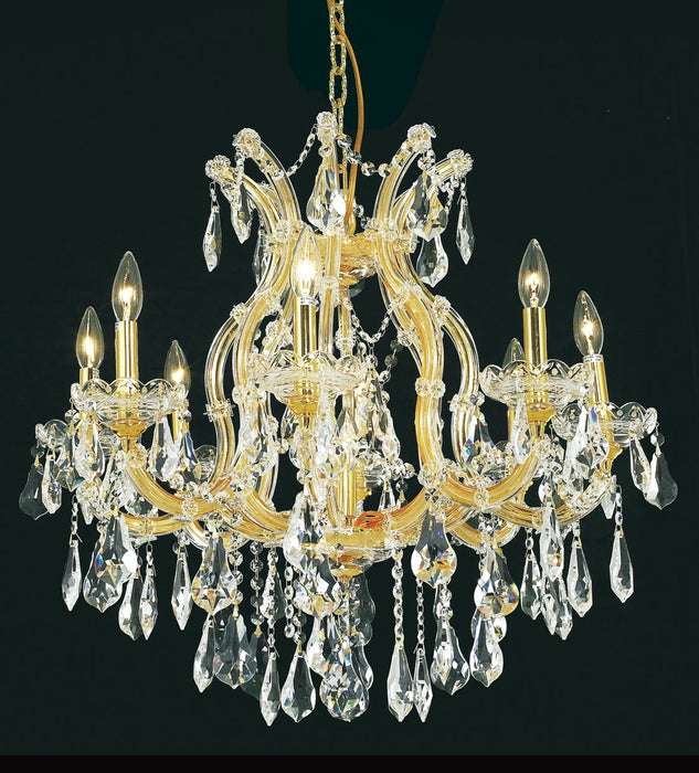 Maria Theresa 9-Light Chandelier in Gold with Clear Royal Cut Crystal