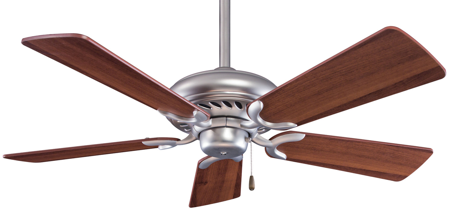 Supra 44" Ceiling Fan in Brushed Steel W/ Dark Walnut