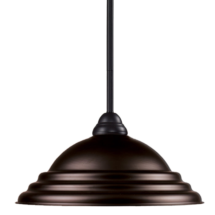 Riviera 1 Light Pendant in Bronze with Bronze Shade