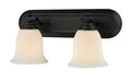 Lagoon 2 Light Vanity in Matte Black with Matte Opal Glass