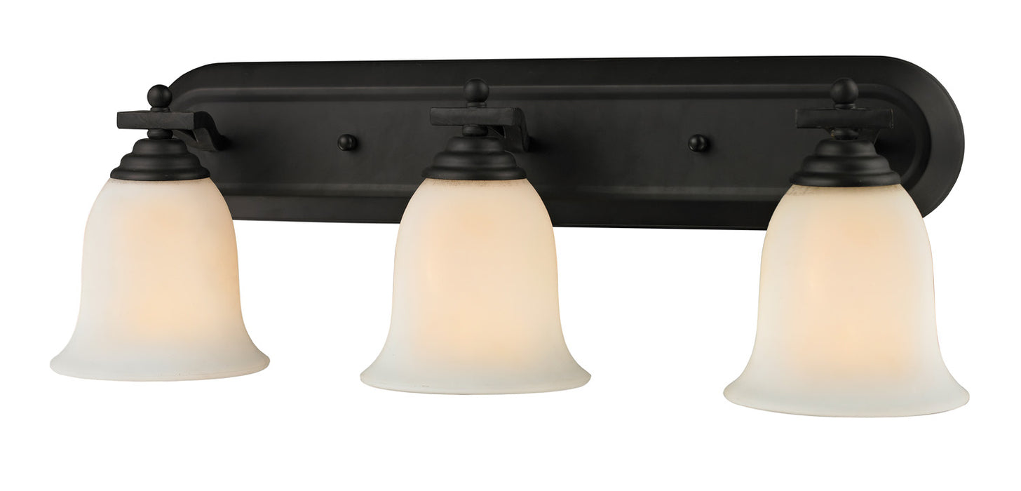 Lagoon 3 Light Vanity in Matte Black with Matte Opal Glass