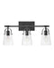 Foster Three Light Vanity in Black